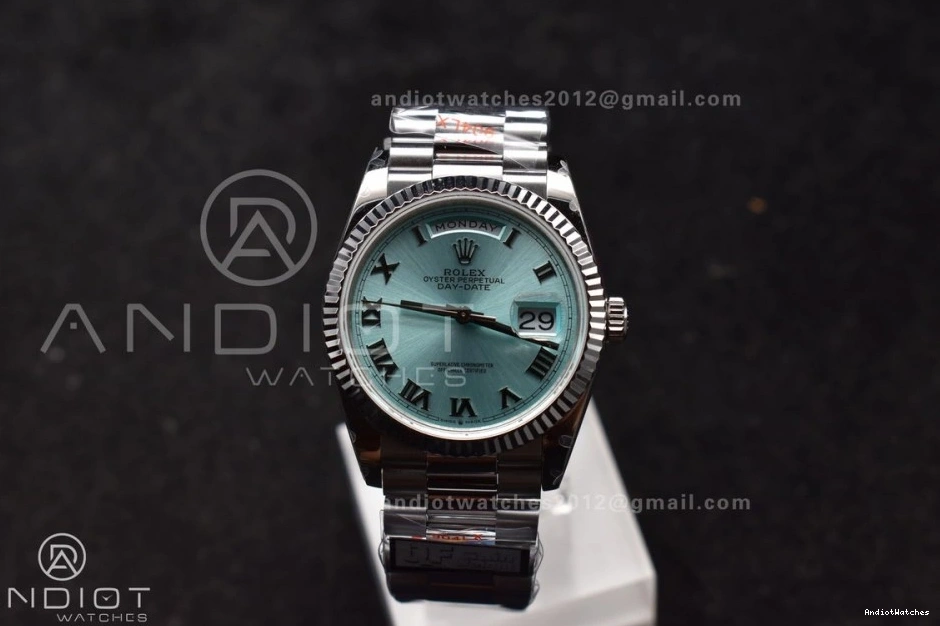 vr3255 Light V5 Best Weight) Steel on Bracelet Dial QF 689 36 DayDate 904L Blue SS President Edition EyeCatching (Gain Roman 0411